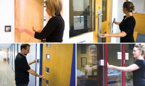 People using access control systems