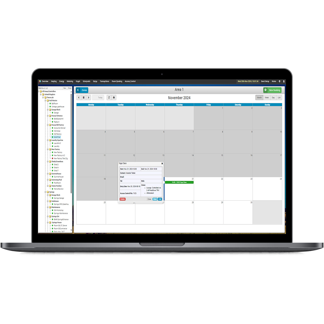 Smart energy management interface from the Heating Save software